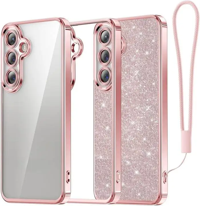 Candy Series Case Designed for Samsung Galaxy S24 S23 Ultra Protection Glitter  Full Camera Lens Shining for Girls Women Pink