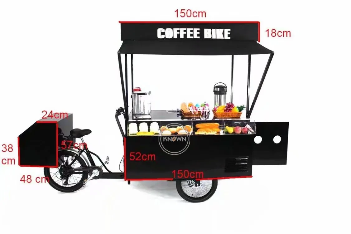 Mobile Coffee Shop Coffee Bikes Multi-function Wheels Electric