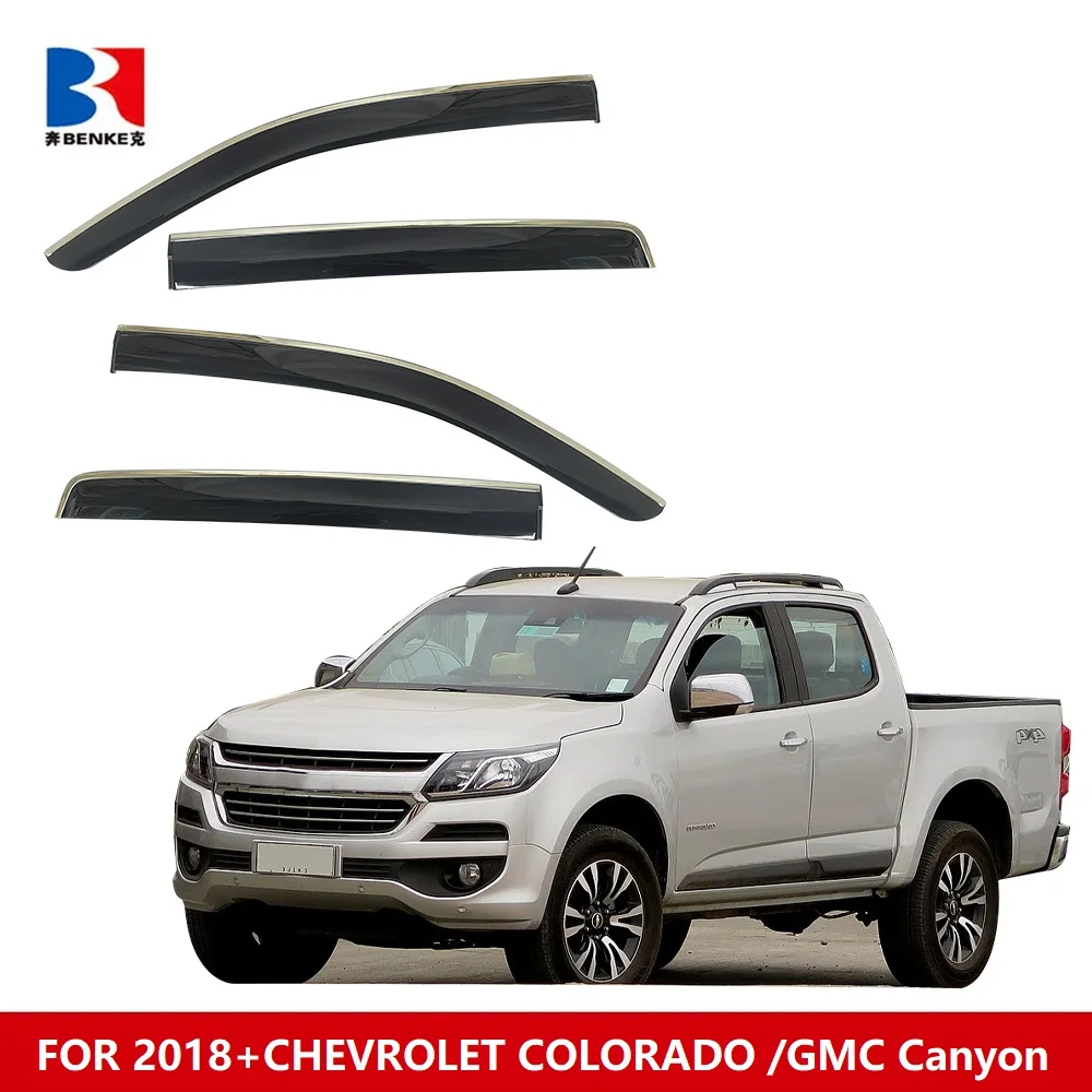 CAR WINDOW VISOR WIND DEFLECTOR RAIN GUARD SUN SIDE DOOR VENT VISORS WEATHER SHIELD for Chevrolet Colorado GMC Canyon 2018-2022