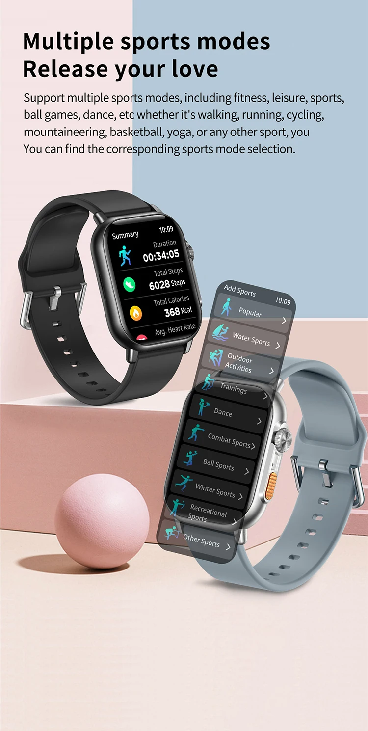 TK23 Pro Smart Watch Steel Strap IP68 Waterproof Heart Rate Monitoring Watches TK23 Smartwatch with BT Calling Function