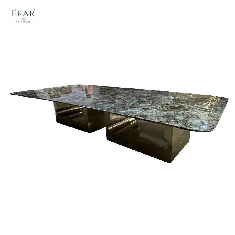 product modern stainless steel dining table-60