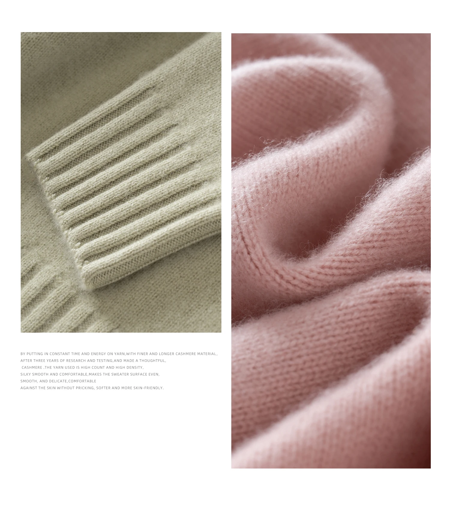 Women's cashmere sweater collar detail