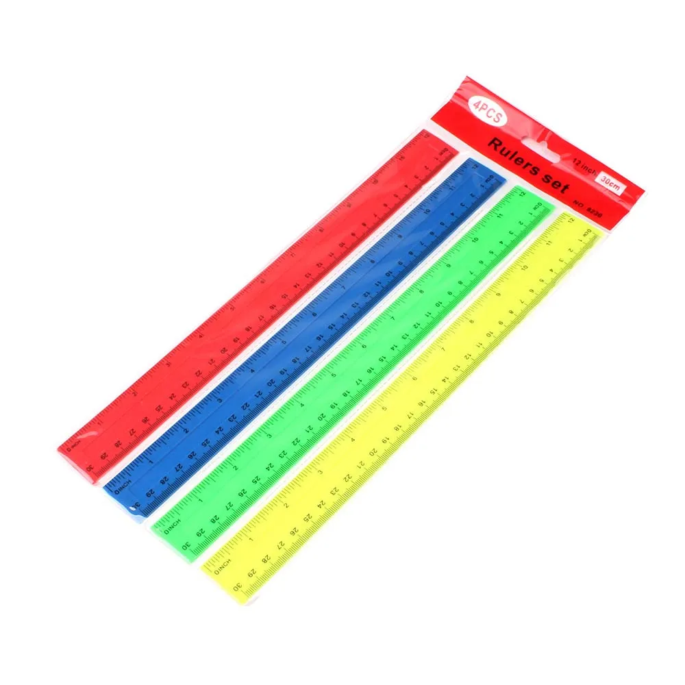 Righelli In Plastica 30 Cm - 14 Pezzi, 7 Colori, Trasparenti E Flessibili, Per Scuola E Ufficio