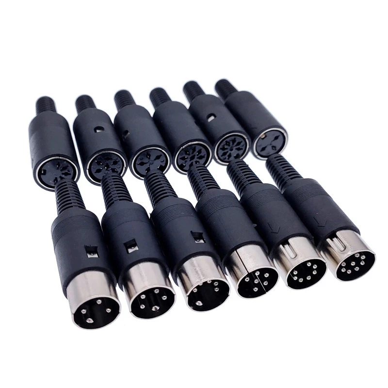 Mini Din Plug Socket Ps/2 Connector 4/6/8 Pin Chassis Cable Mount Male ...