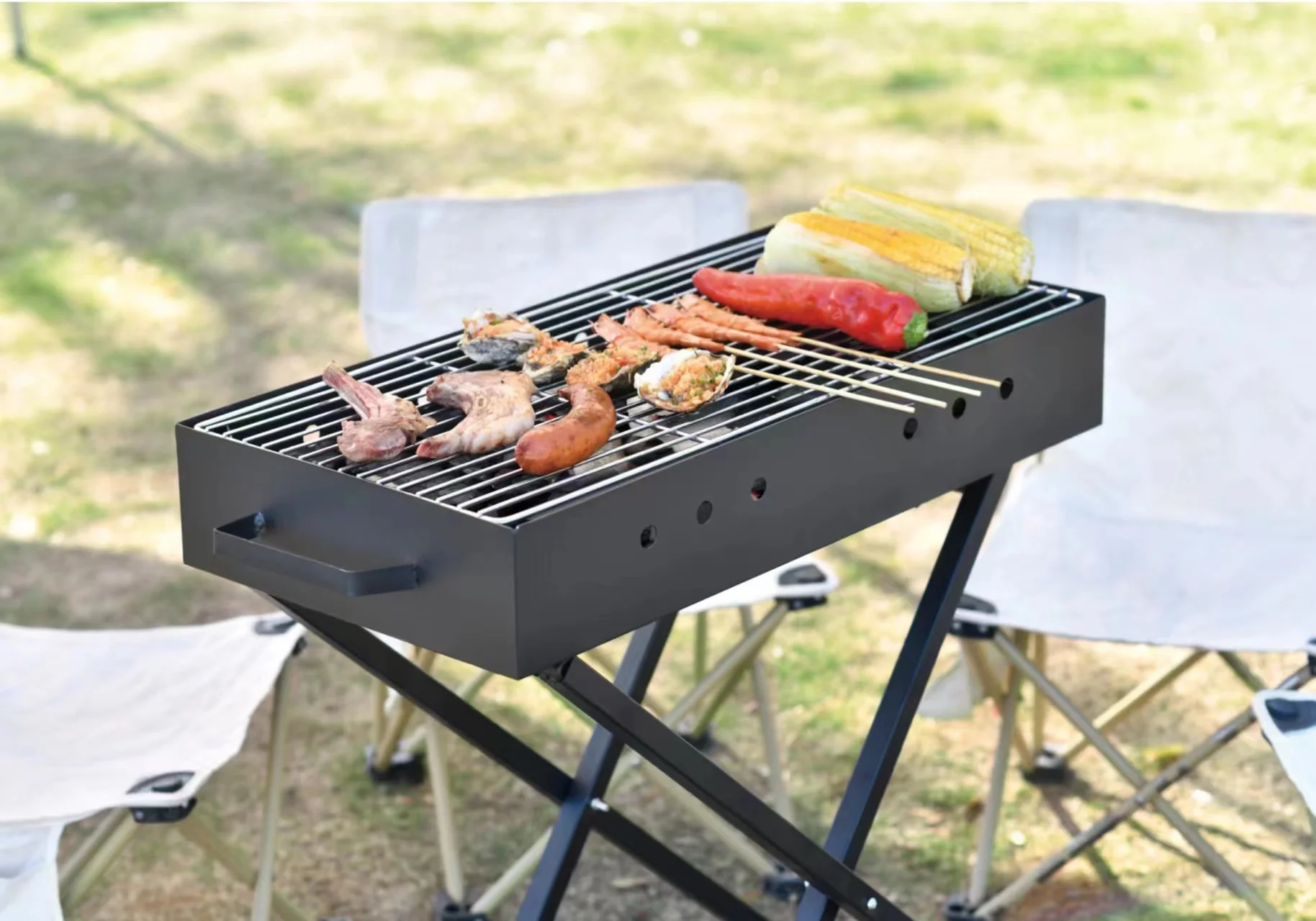 High Quality Easy Clean Outdoor Foldable Commercial Automatic Charcoal