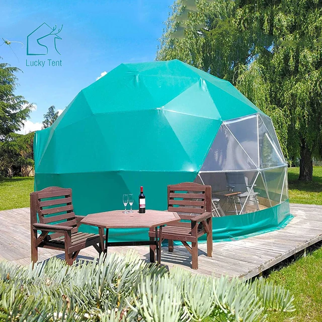 Outdoor Camping Tent Prefab Waterproof Resort Luxury 5m Geodesic Dome Tent Glamping for Sale