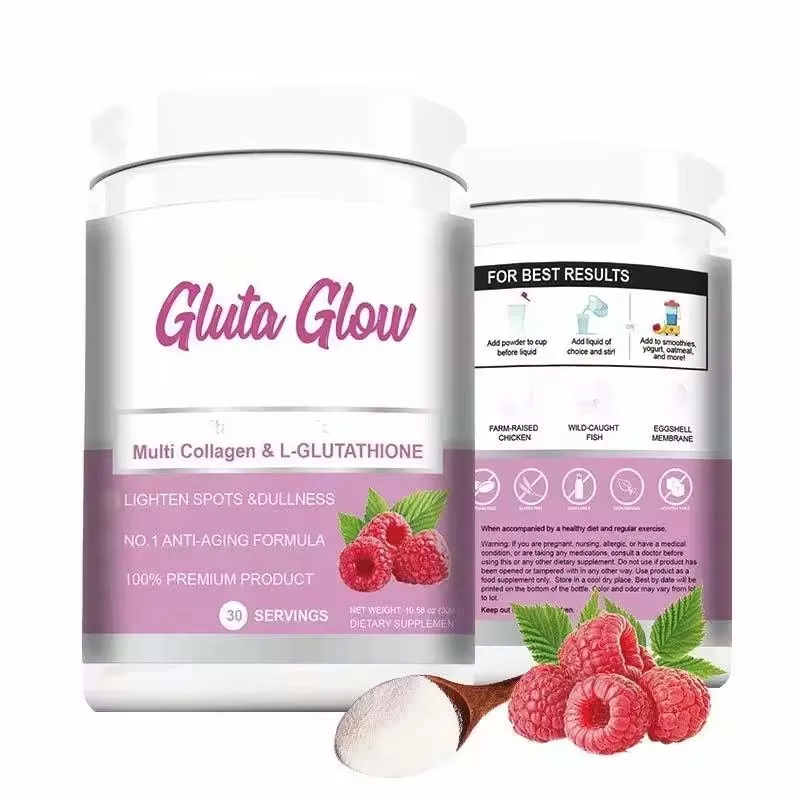 glutathione collagen powder Gluta Glow Sparkle L Glutathione Multi Collagen Peptides Biotin Vitamin C  Hyaluronic Acid Brighten Skin Anti Aging Glow Powder| Alibaba.com