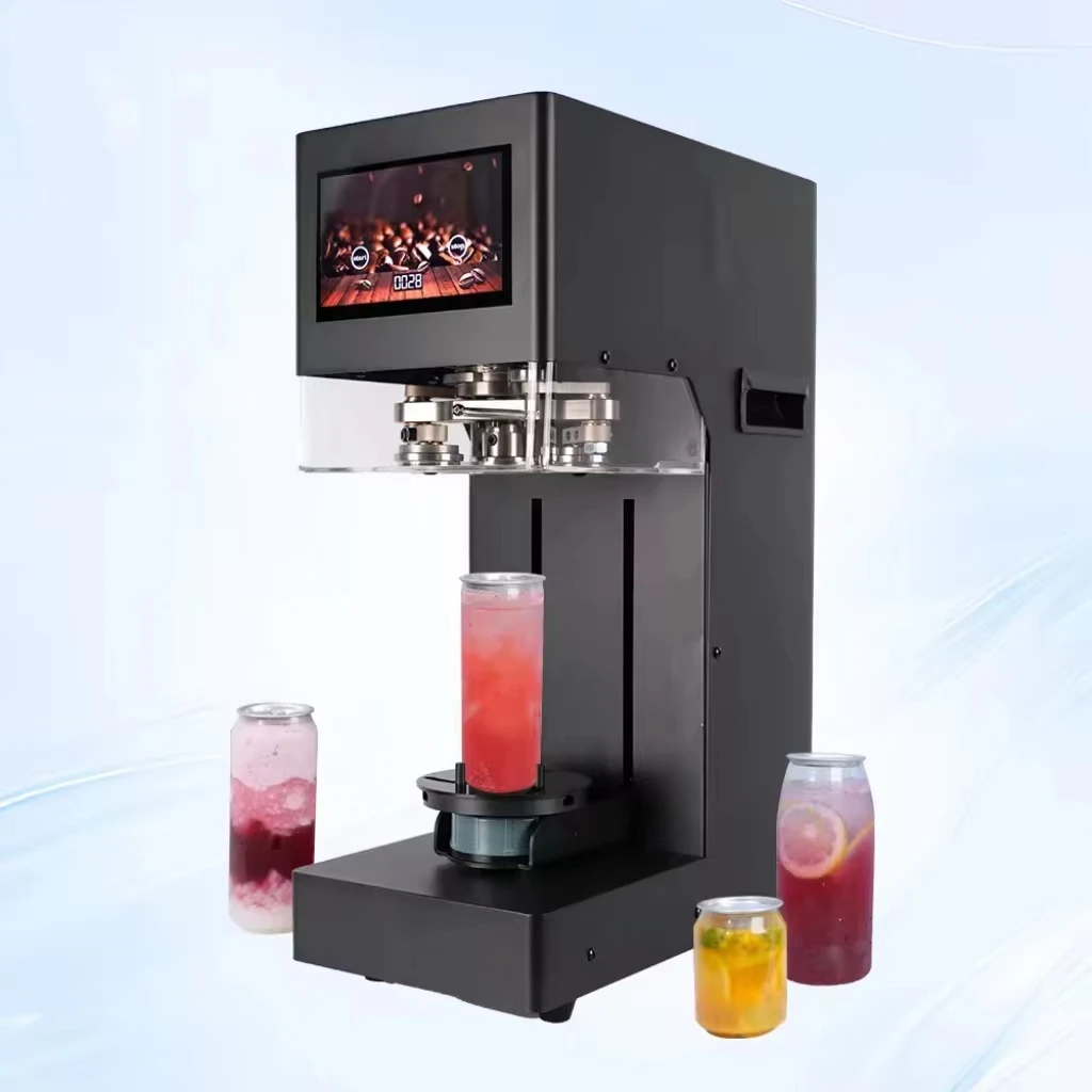 Automatic Can Sealing Machine Non-rotation PET Bottle Can Sealer Machine Pop Cup Can Seaming Machine for Bubble Tea Coffee Shop