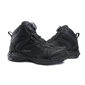 Factory OBM ODM Custom Wholesale Shoes Button System Wear Resistant Fast Lacing Tactical Boots