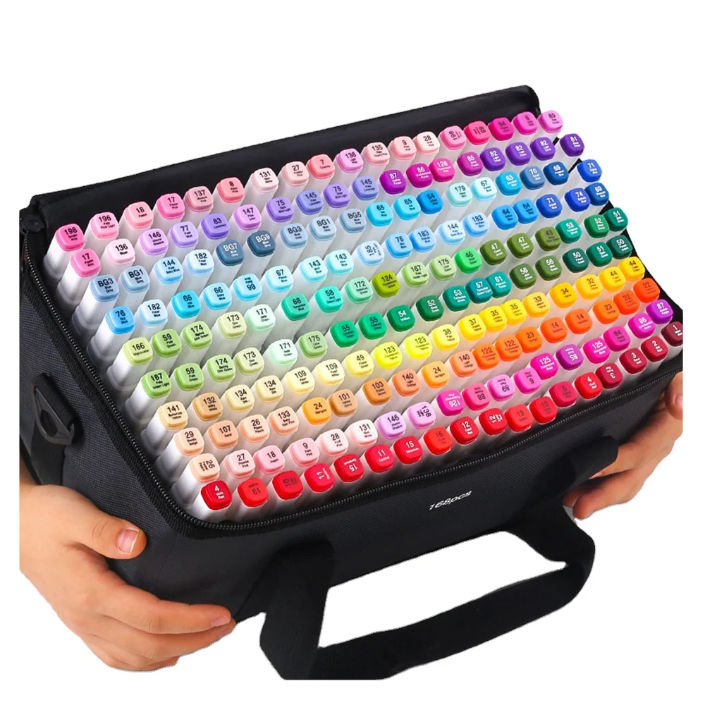 168 Colors Pen Marker Set Dual Head Sketch Markers