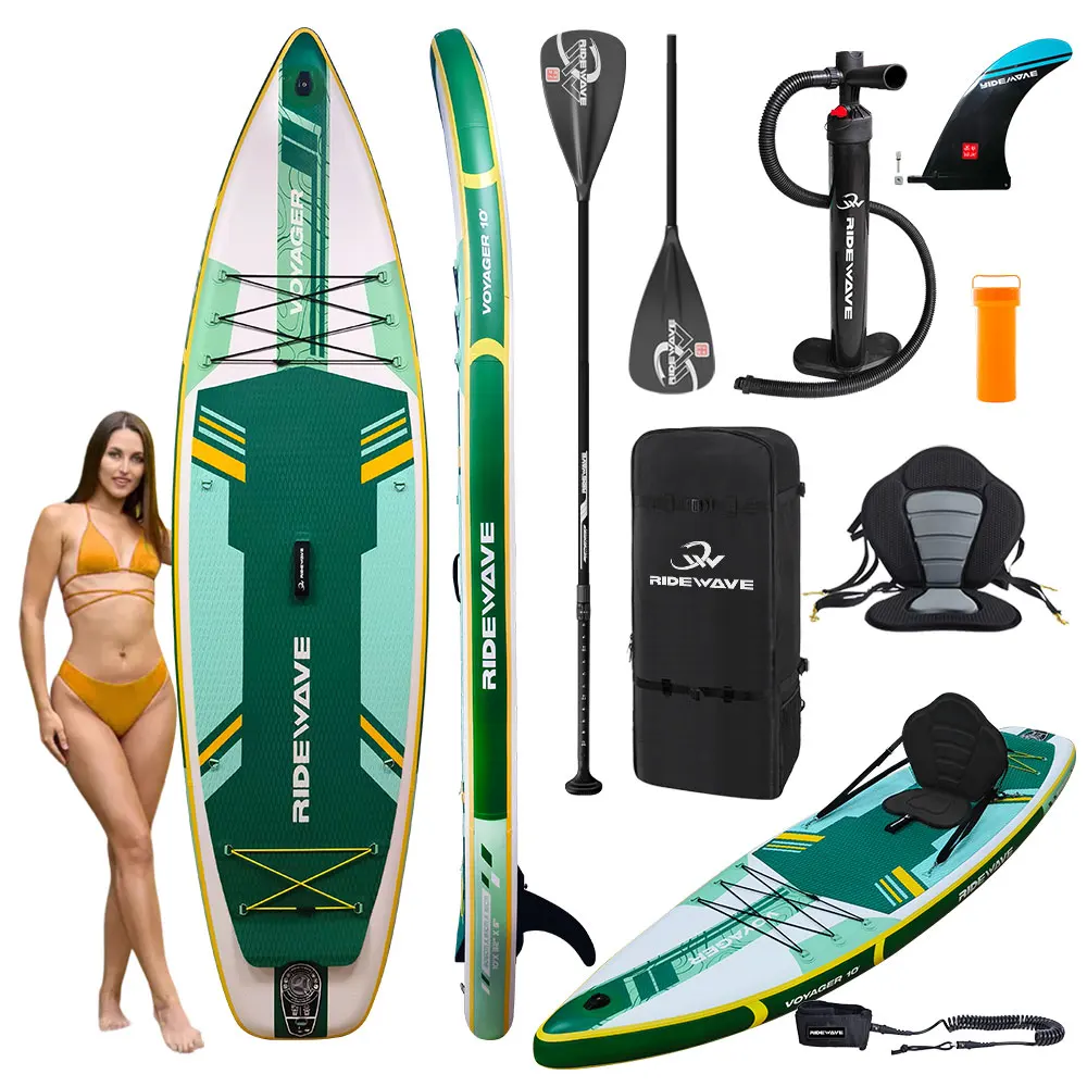 RIDEWAVE Hot Sales Inflatable Fishing Kayak sup Board Paddle Board Surfing Paddleboards 10'6*32"*6" with Pump Paddle