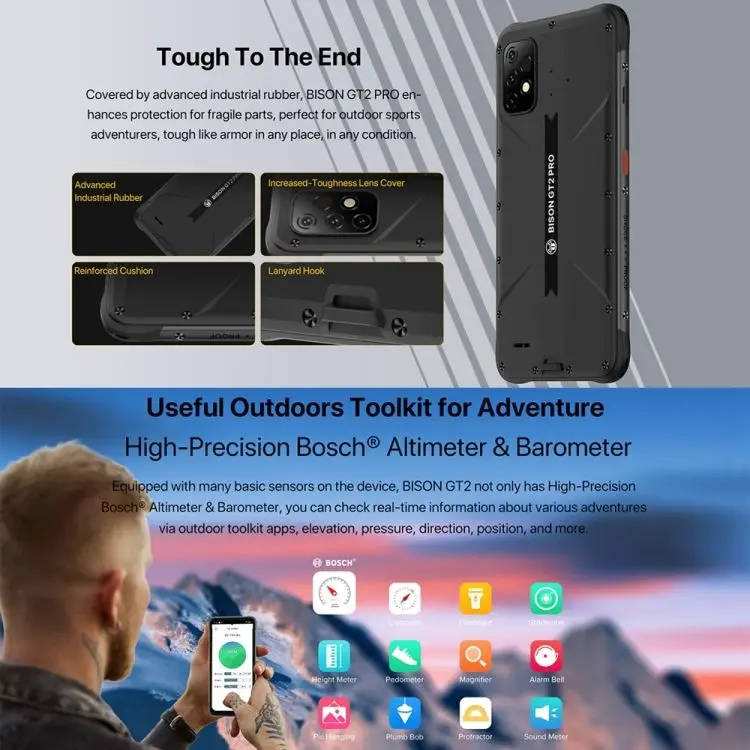 Original UMIDIGI BISON GT2 Pro Rugged Phone - 64MP Camera, 8GB+