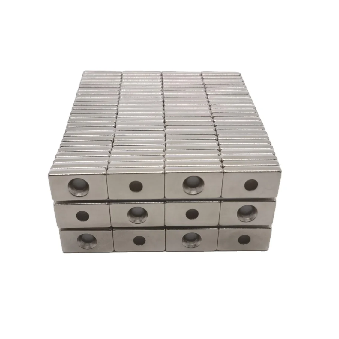 Custom Nickel Coated Strong Neodymium Magnet N42 N52 Disc Countersunk Magnet With Hole