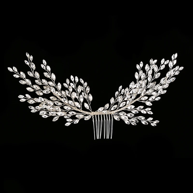 Свадебная расческа для волос со стразами свадьбы банкета ювелирные изделия головной убор аксессуары женские головные уборы заколки в форме крыла