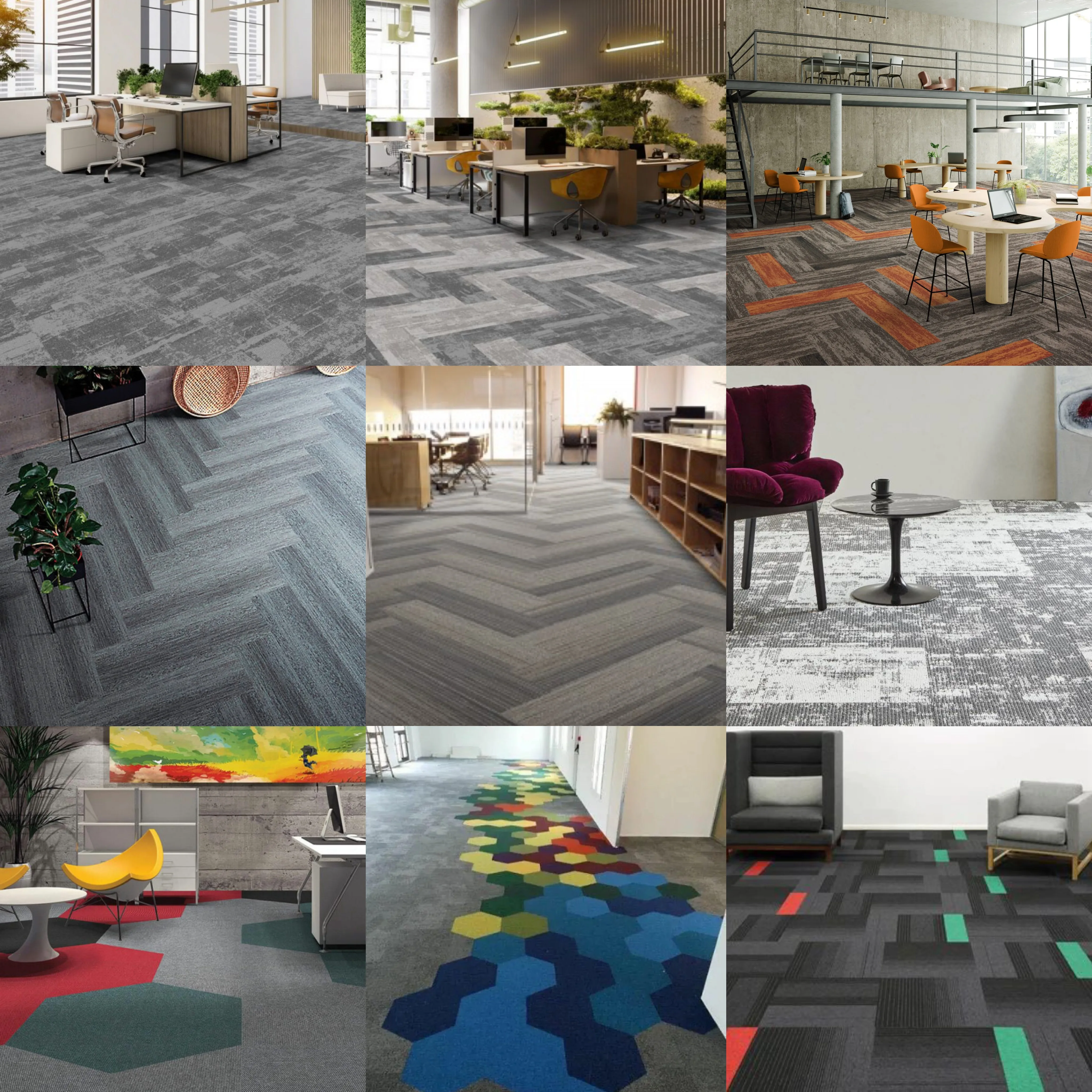 Mohawk Plain Colors Luxury Removable Absorb Carpet Tiles 50x50cm Office