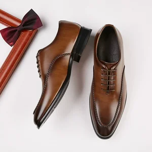 Men's Casual Dress Shoes Microfiber Leather Pointed Shoes Oxford Style Formal Dress Microfiber Leather Shoes