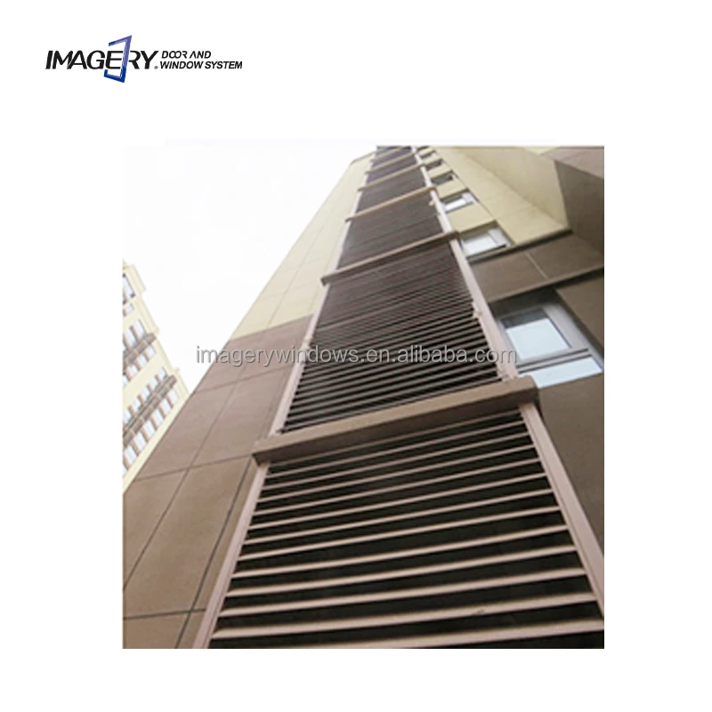 Custom Size Fixed Waterproof Aluminium Profile Louver Security Shutters Window for External Decoration