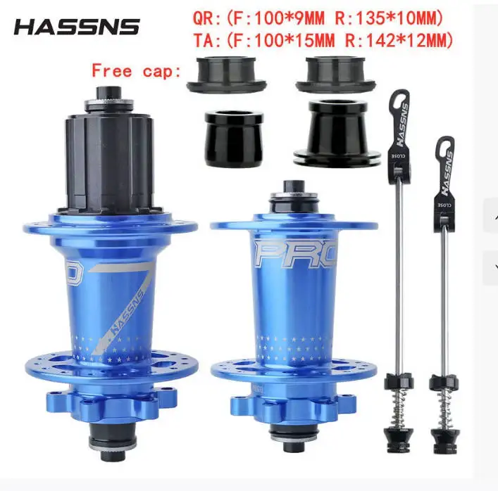 HASSNS PRO7 MTBハブ 前後セット 32/36/24H 6爪 ラチェット音高音