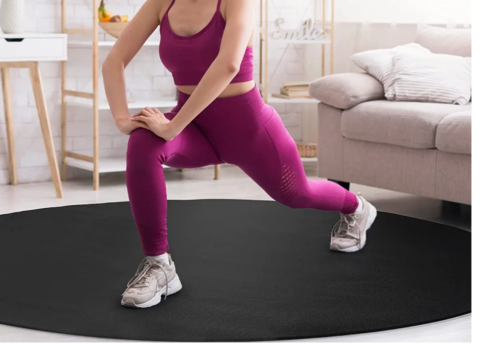 Large Round High Density Exercise Mat For Workout,Jump Rope,Cardio,Home