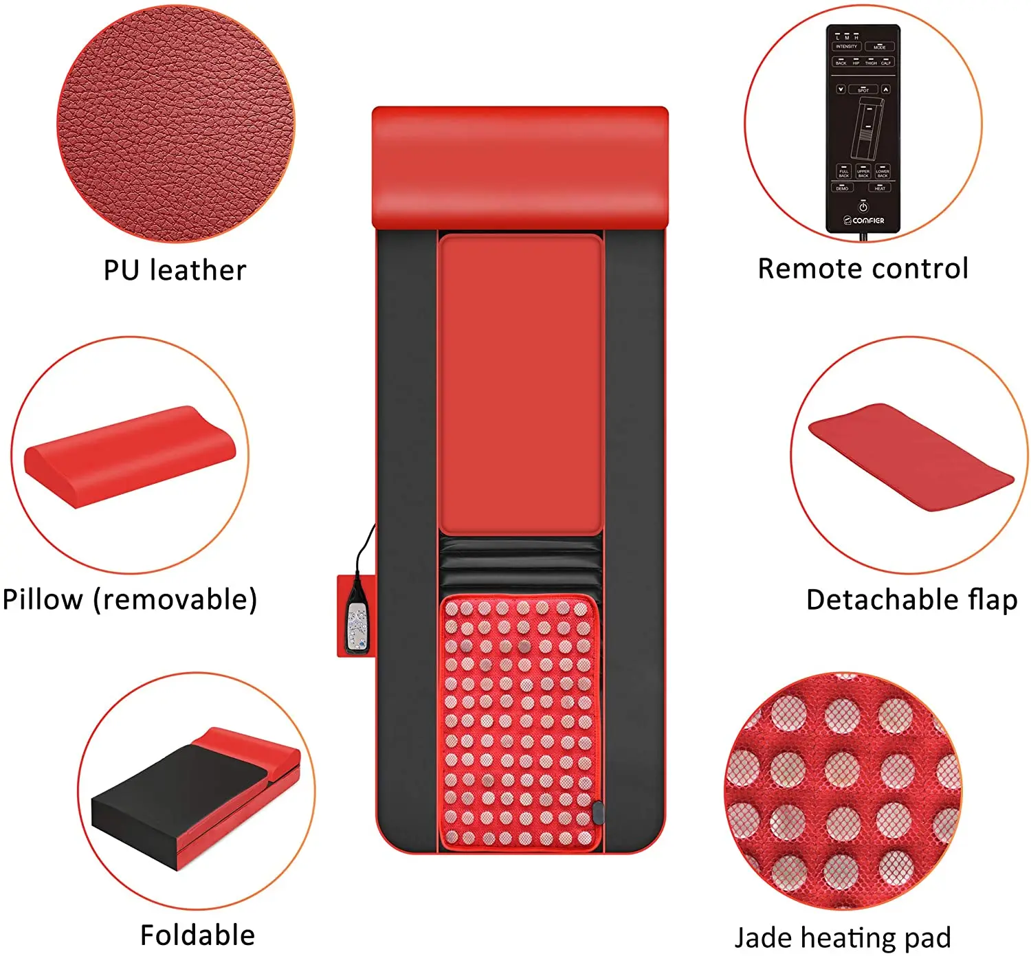 Full Body Shiatsu Massage Mattress With Jade Heating Pad Buy Shiatsu