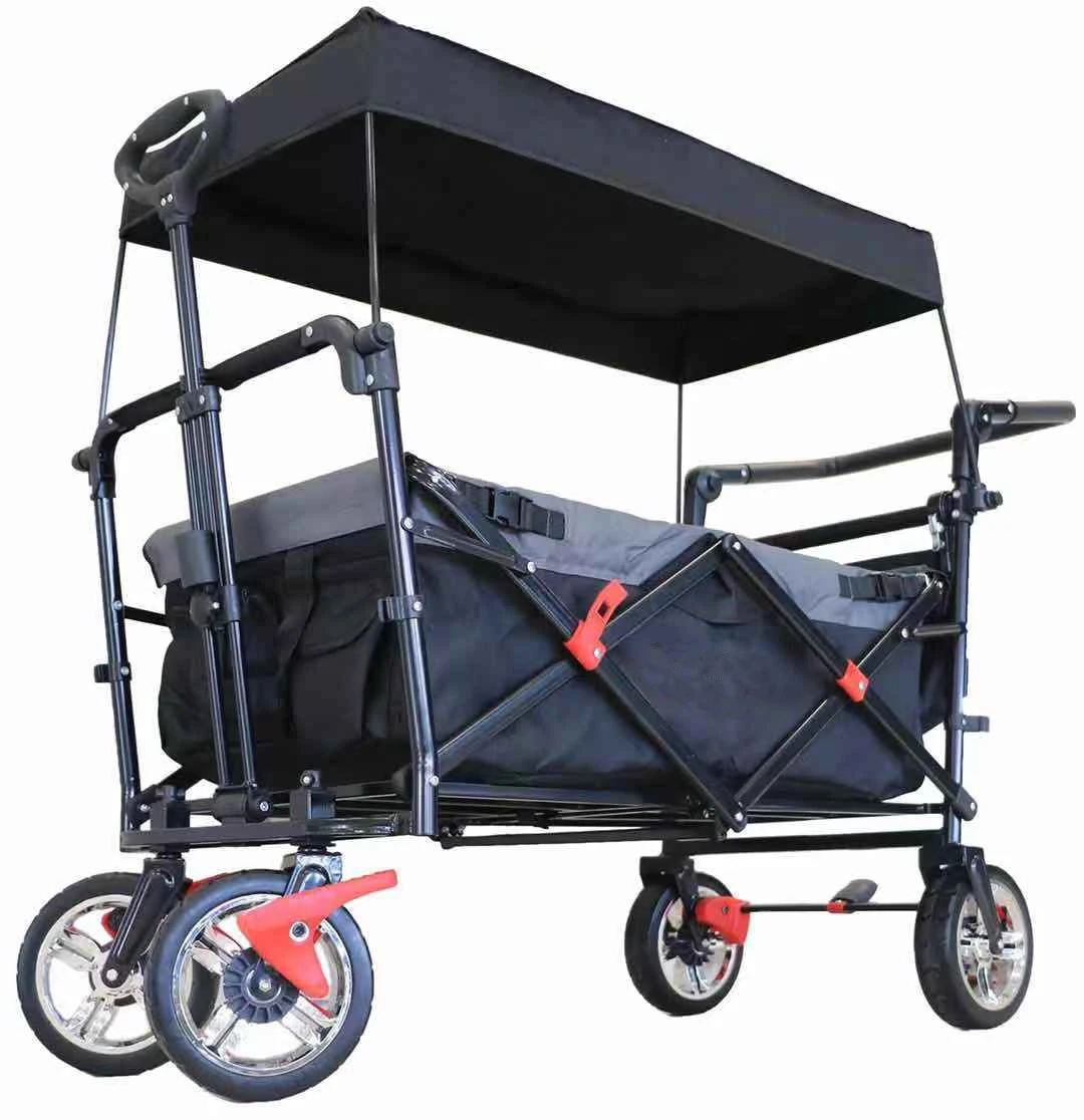Hand Cart for Travel Transport Camping Outdoor Folding Extendable Handle Foldable  Folding Wagon with Brakes