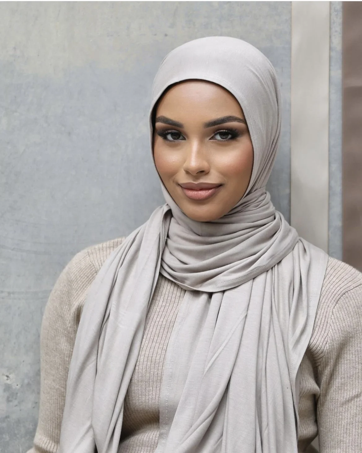 Jersey Cotton On Head Scarf Cotton Pleated Women Jersey Shawl