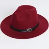 Flat brimmed belt burgundy
