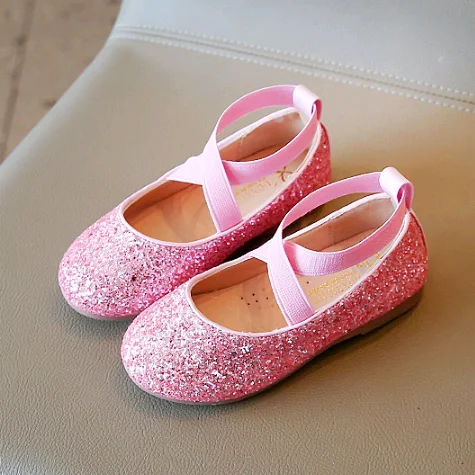 Elastic Ankle Strap Ballerina Shoes For Baby Girls Gold, Floral