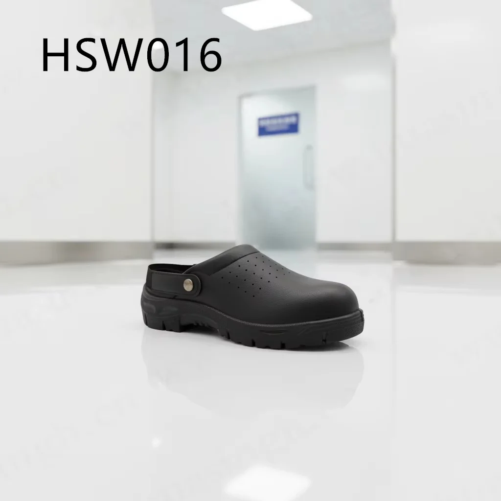 ZYF,Lab Technician Buckle Strap Design Cleanroom Shoes with air Hole Culinary&Restaurant Anti-germ Men Chef Clogs HSW016