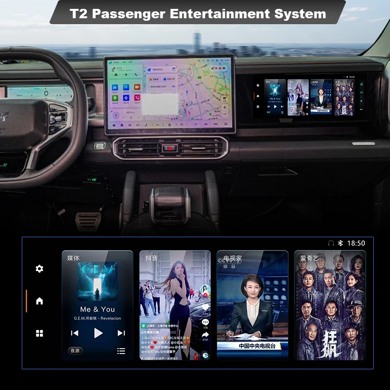 Jetour T2 Passenger Multimedia System: Android Screen with YouTube ...