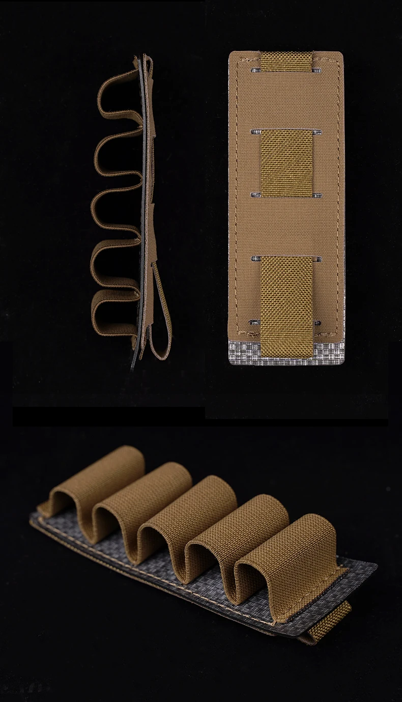 Taktischer 5-Schuss 12GA Schrotflachmacher-Hülsenhalter, elastisches MOLLE-Hängepanel, Magazintasche für Jagd, Airsoft, Plattenträger – Detail 3