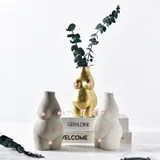  Wholesale modern living room wedding decorative porcelain flower pot Golden edge green and white ceramic vase for home decor.jpg