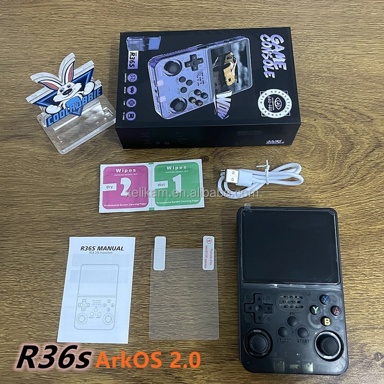 Игровая приставка R36S 64 ГБ 3 5 дюймов 15000 + Карманный видеоплеер