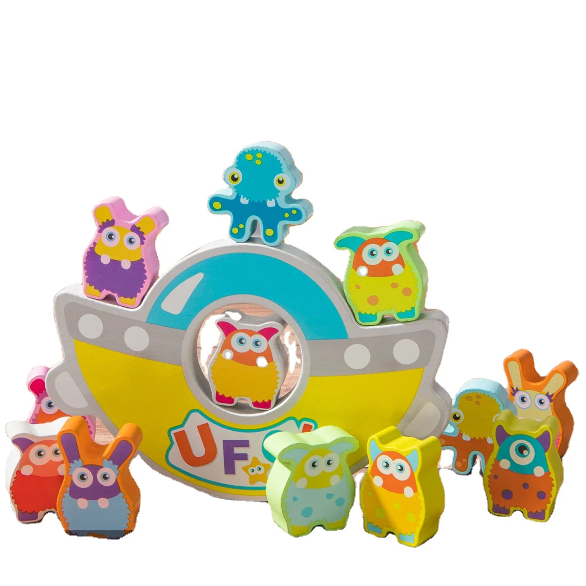 Wooden Stacking Blocks Balancing Game for Children Stacking and Sorting Wooden Toy Math Educational Toys for Preschool Kids