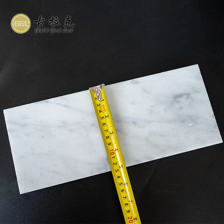 Italian Carrara White Marble Polished 5x12 Baseboard Molding Trim