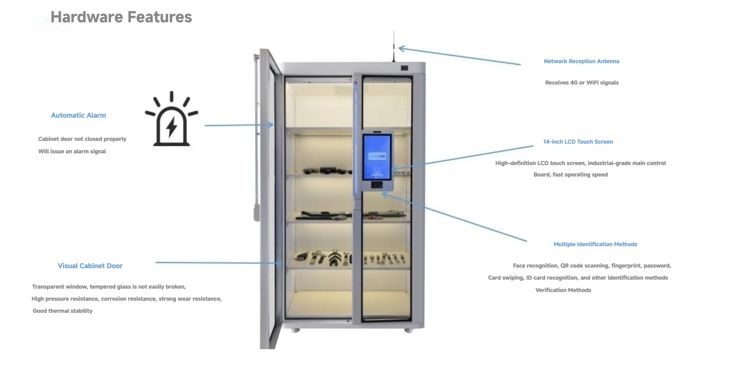 JT-SC01 Smart Tool Cabinet Vending Tools Storage RFID Lock Hidden ...