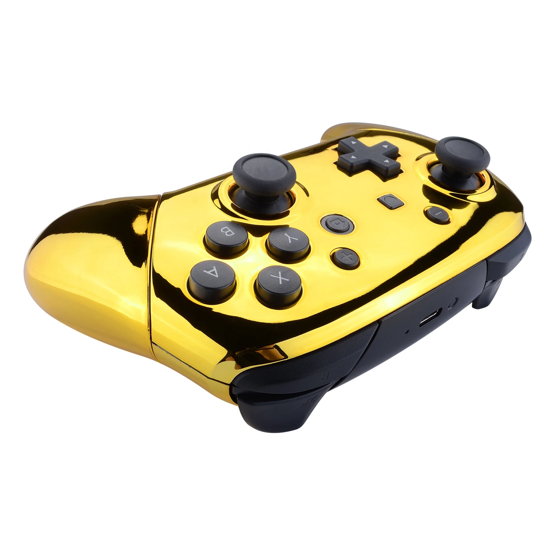 Custom Replacement Gold Switch Pro Controller Shell Front Back Housing Shell Grip Controller Cases for Nintendo Switch Pro