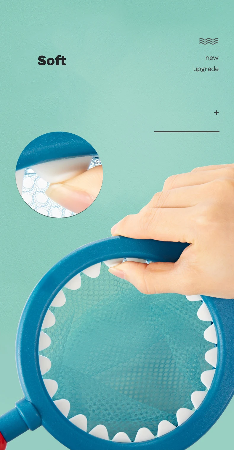 Bath Toys Kids Floating Pool Toy Set Fishing Net Clock Work Swimming