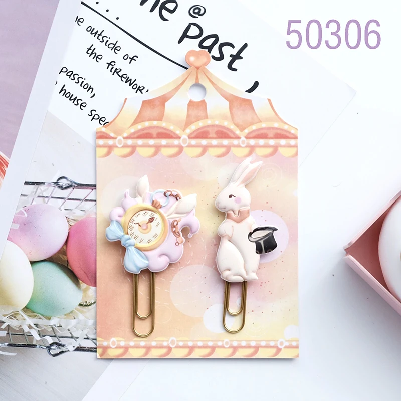 Nekoni Kawaii Stationery PVC Bookmark Reading Presents Paper Clips Fashion Paperclip for Office Stationery