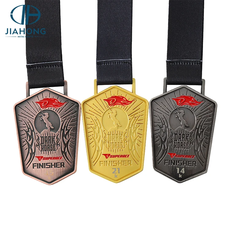 Медаль для конного спорта под заказ медаль из цинкового сплава с гравировкой старину черного никеля золота гонок на лошади металлическим логотипом