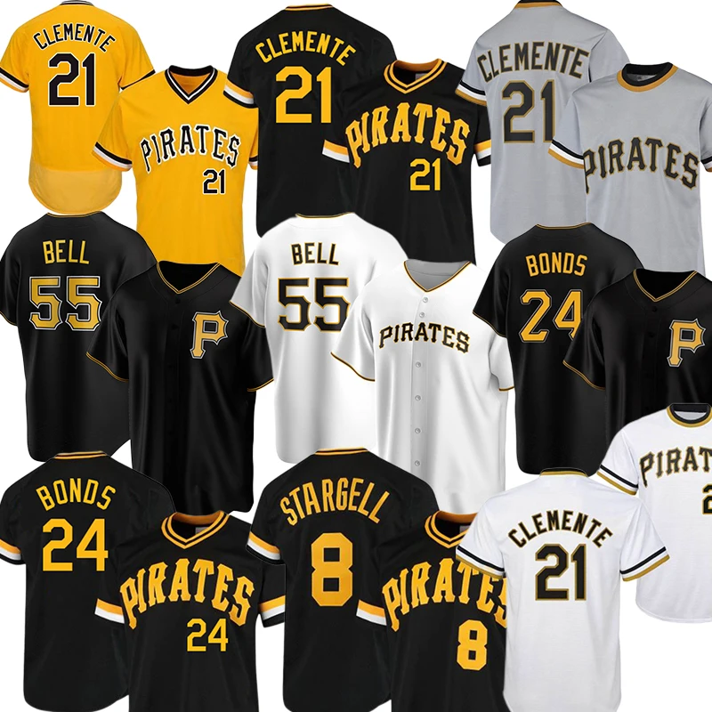 Wholesale custom Baseball Jerseys 21 Roberto Clemente 24 Barry