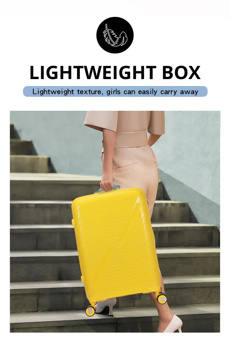 Zestaw bagażu z materiału PP wielobarwny, odporny na wstrząsy 7