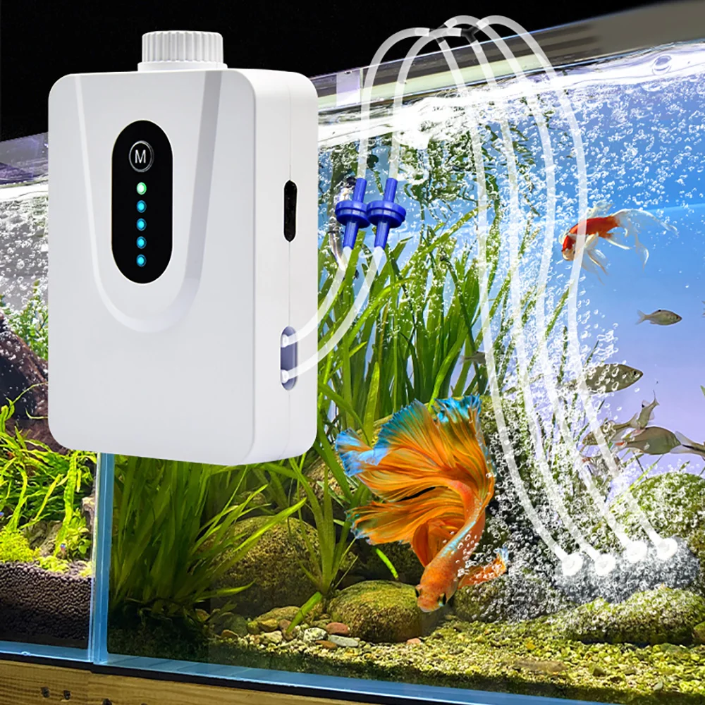 NHQZ 2er Set Aquarium Luftpumpen Mini USB - Leise Sauerstoffpumpen Für Fischbecken & Hydrokultur