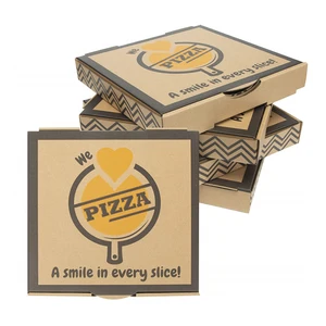 Customized 10 Inch Corrugated Mini Pizza Boxes Kraft Paper Packaging for Pie Takeout Delivery with Embossing Printing Handling