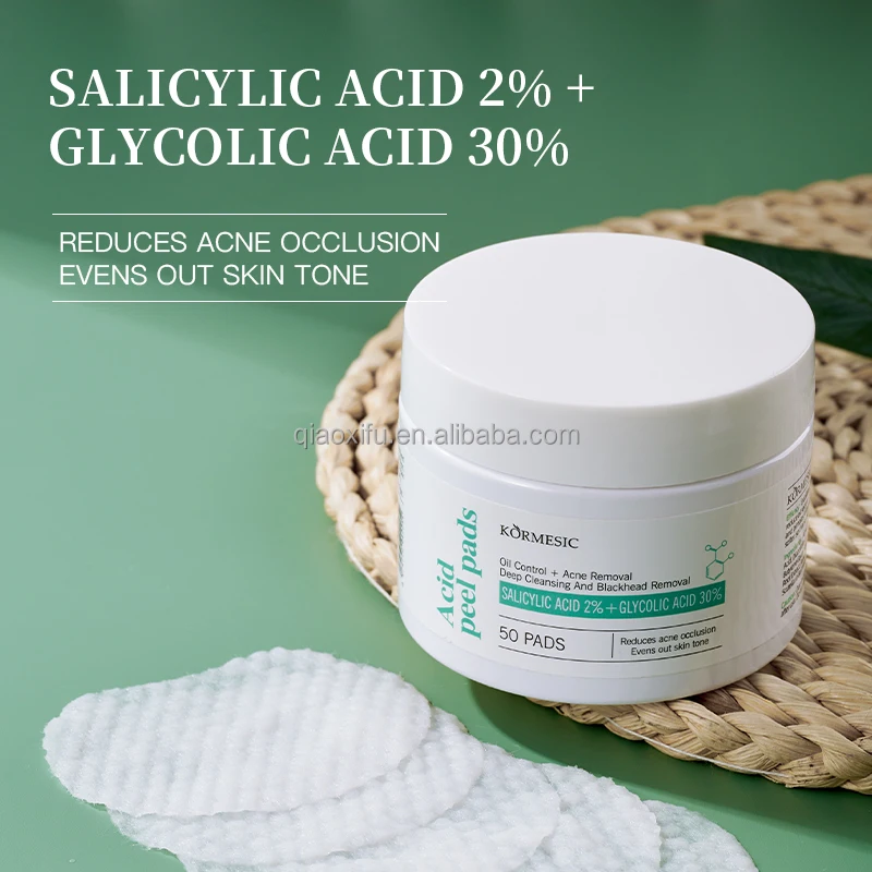 Oem 2 Salicylic Acid Acne Treatment Pads 30 Glycolic Acid Face Exfoliating Pads Salicylic Acid