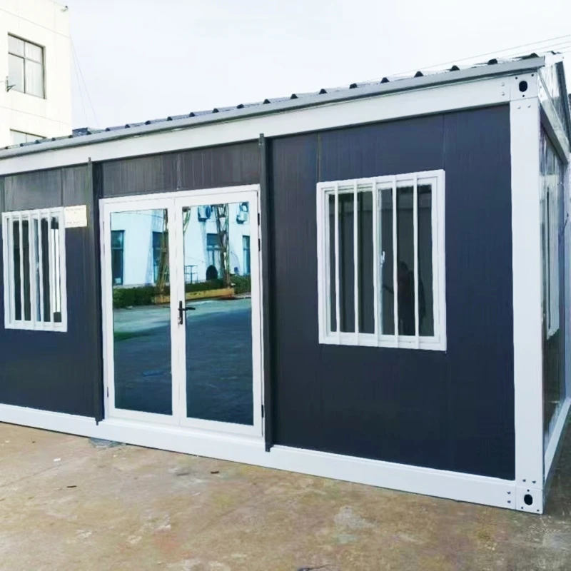 20FT Triangular Roof Portable Prefabricated Modular Container House Brick Patterned Mobile Folding House Farmhouse Home