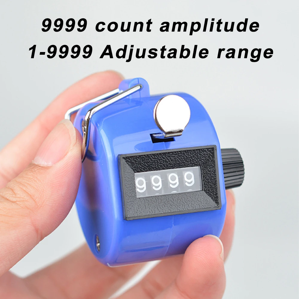 Handheld 4 Digital Tally Counter Mechanical Manual Palm Clicker Number Count Assorted Primary School Counter Meter Mechanical