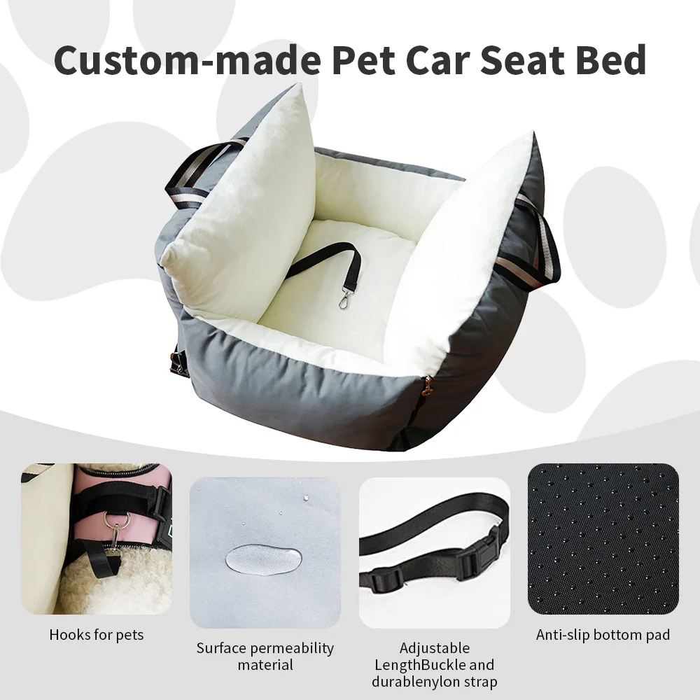 OEM & ODM customized travel dog car booster seat bed details