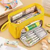 Estuche para lápices con estructura de acero tipo barco-amarillo