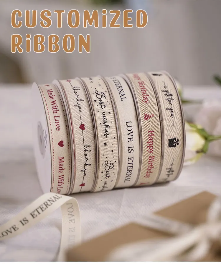Custom Packaging Ribbon Wholesale Custom Logo Personalised Box Wrapping Decoration